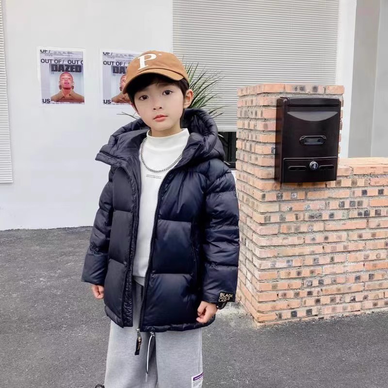 儿童羽绒服2024冬男女童加厚连帽面包服中大童外套绒量加厚保暖