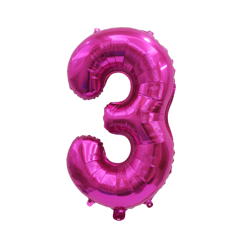 Pequeño globo digital 16 pulgadas versión americana delgada decoración del cuerpo fiesta de cumpleaños Comercio exterior globo de película de aluminio al por mayor globo digital