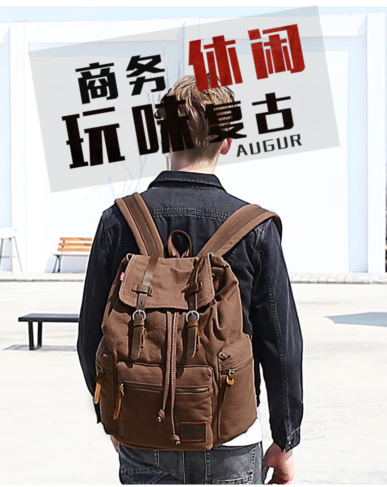 Amazon Best-Selling Vintage Double Shoulder Backpack Men's Laptop Travel Bag Trendy Fashion Unisex Backpack In Stock