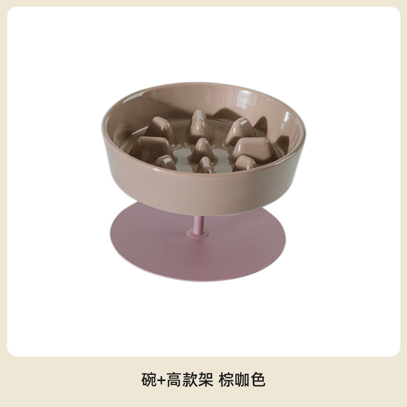 Cerámica para mascotas cuenco de comida lenta para proteger la columna vertebral cervical cuenco de gato plato de comida para gatos anti-asfixia cuenco de alimentos para gatos para perros y perros tazón de comida para perros