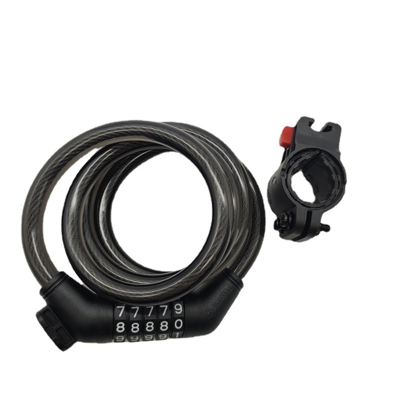 Venta al por mayor bicicleta cerradura neutral 87620 Contraseña de cinco dígitos cerradura de alambre de acero barra de bloqueo bicicleta alambre de acero contraseña anillo de bloqueo