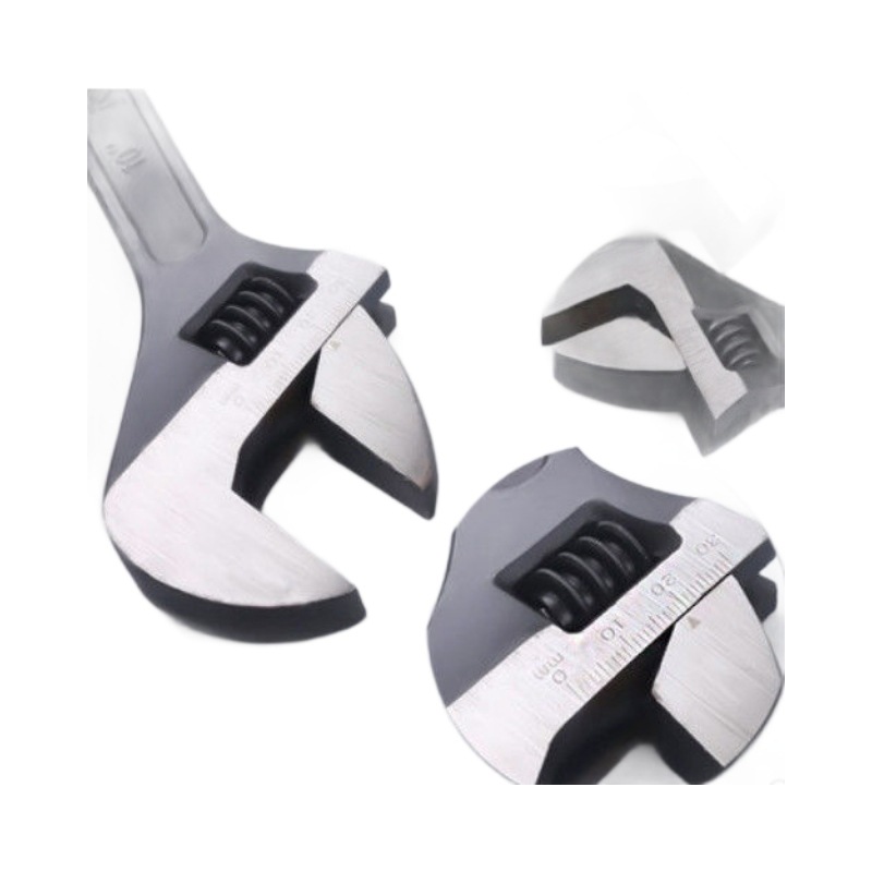 Llave Inglesa Ajustable Galvanizada Original, Multifuncional, Negra, Manual, de Liberación Rápida, de 8-12 Pulgadas, Llave Inglesa de Boca Abierta, Llave Inglesa Ajustable Grande