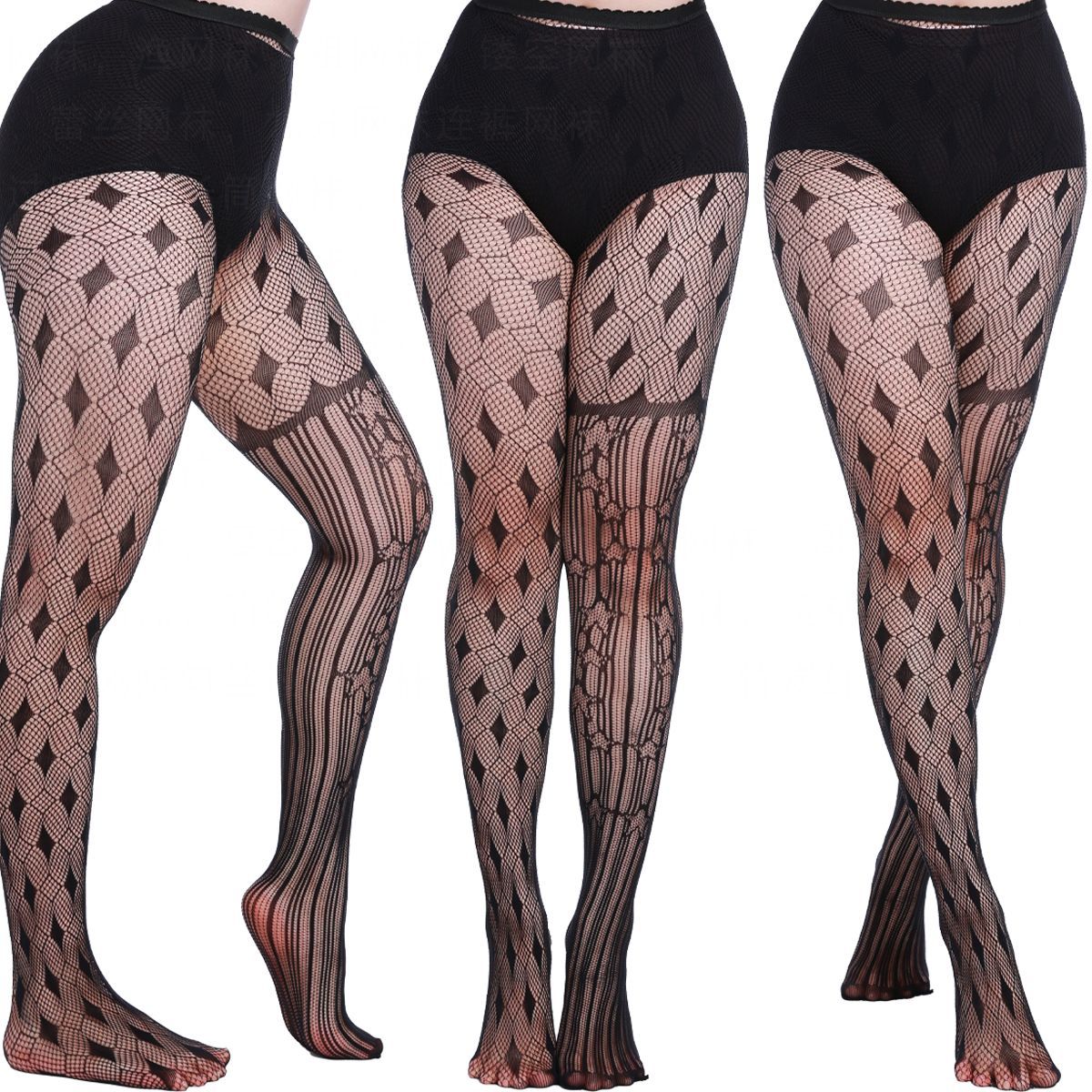 Cross-Border High-Elastic Fishnet Stockings Black Stockings for Women European and American Trendy Thin Sexy Fishnet Stockings Black Fishnet Stockings Breathable and Slimming