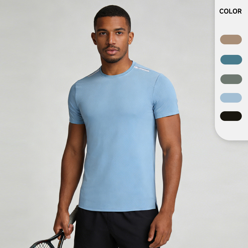 New European and American Cross-Border Amazon Fitness Clothing for Men, Quick-Drying Training Tight-Fitting Short-Sleeved Sports Quick-Drying Clothing