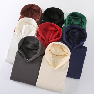 500g Heavy Imitation Cashmere Fleece-Lined Thickeneded Autumn and Winter Off-Shoulder Hooded Sweatshirt Custom Cultural Shirt with Printed Logo