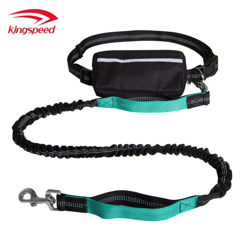 Dongguan kepai corriendo cuerda de tracción con bolsa de cintura cuerda de tracción transfronteriza para mascotas nylon reflexivo perro caminando cuerda de tracción