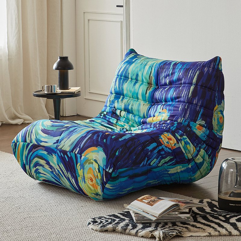 Caterpillar doble sofá perezoso tipo casa pequeña crema viento sala de estar dormitorio tela transfronteriza compresión sofá relajación