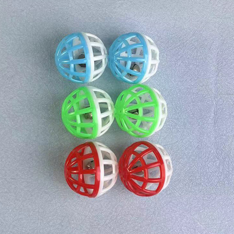 3.8cmプラスチック透かし彫りテニスペット用品2色ベルボール猫玩具ペット交流ベルボール|undefined