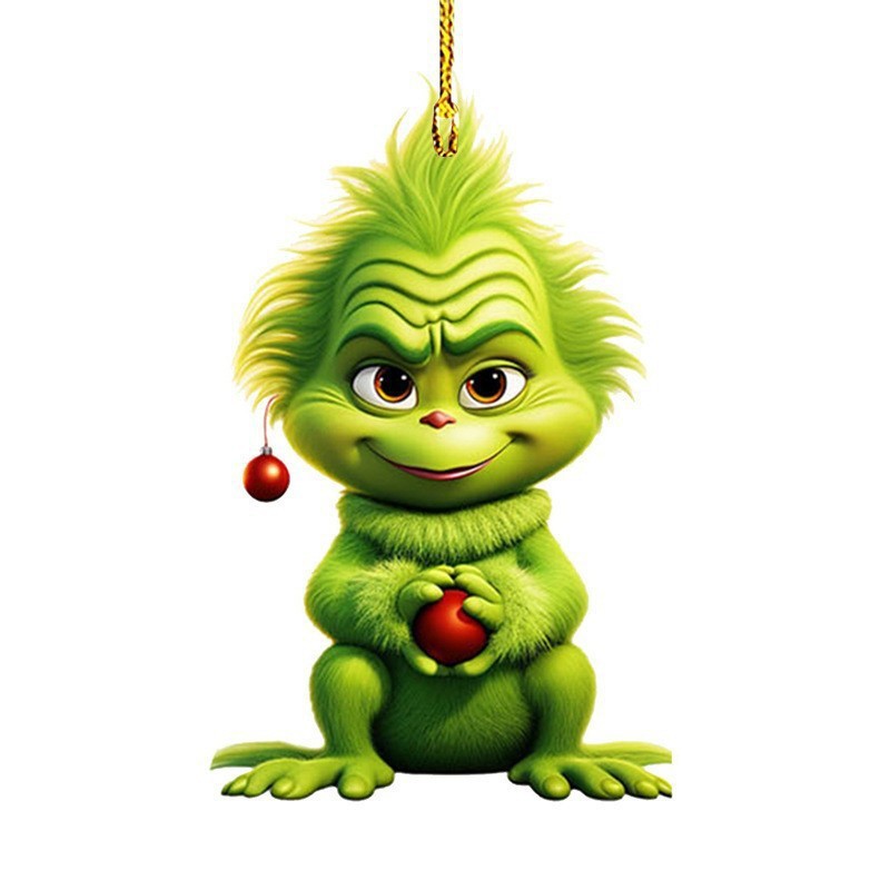 Transfronterizo nuevo 2D Grinch Baby Colgante decoración de Navidad decoración de árbol de Navidad colgante acrílico image 11