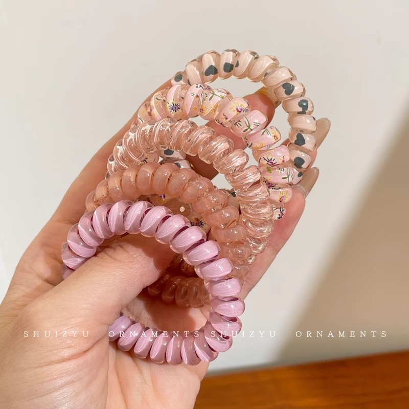 Línea telefónica con lazo, anillo para el cabello, tocado, nueva trenza de burbujas, cuerda para el cabello trenzada, alta elasticidad, sin dañar el cabello, cuerda para atar, banda de goma femenina