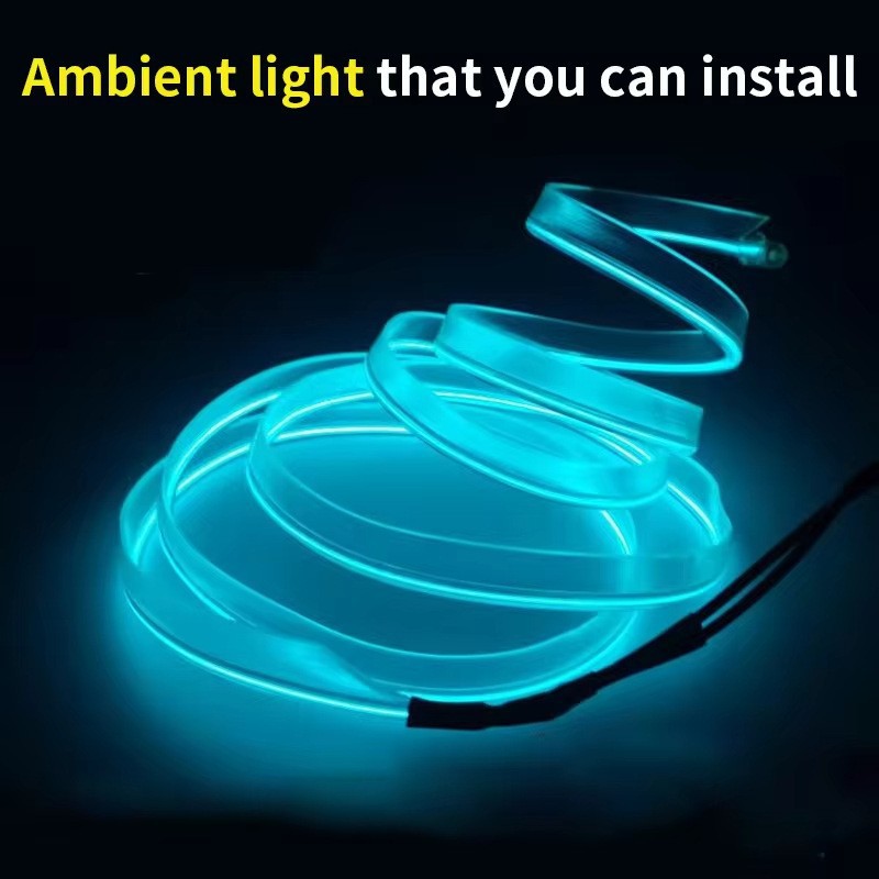 3m Car Led Cold Light Strip with Edge, 3m Meter Interior Atmosphere Light Strip, Clip-On Luminous Strip, Cigarette Lighter, 9 Colors