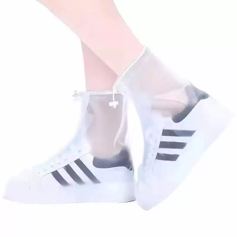 Non-slip wear-resistant shoe covers for men and women, shoes PVC with zipper, mid-length