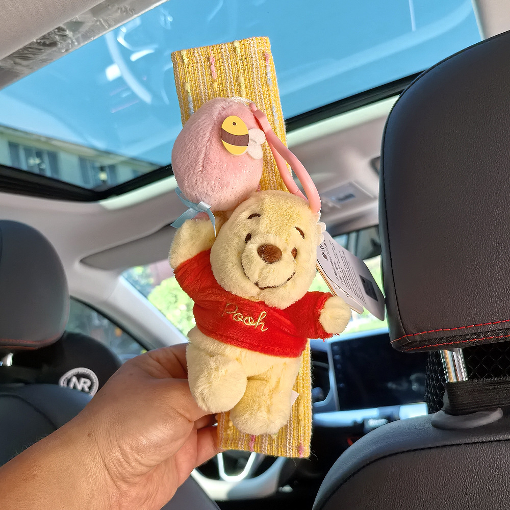 New Winnie the Pooh Doll Cute Shoulder Cover Car Seat Belt Shoulder Cover Plush Car Interior Decoration Supplies