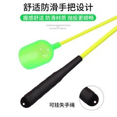 Factory wholesale stainless steel telescopic bait scoops, fiberglass telescopic groundbaiters, casting bait scoops, and yellow-handle bait-mixing spoons.