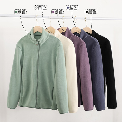 Double-sided polar fleece jacket for men and women, fleece jacket for women, thickened velvet winter sweatshirt for women, warm jacket liner
