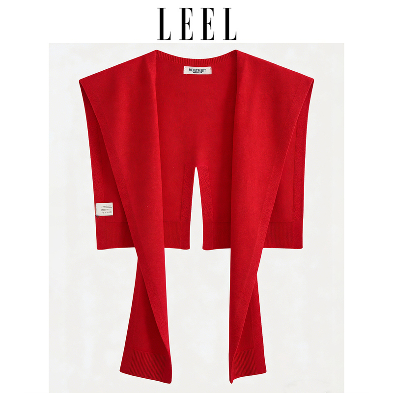 2026 Spring/Summer New Fashionable Split Knit Shawl for Women, High-End Elegant Shirt-Style Cardigan