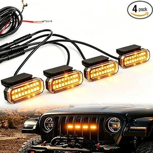 Avtomobil ön barmaqlıq LED sarı işıq, universal klipsli, 18 LED barmaqlıq işığı