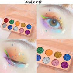 網紅款10色舞台妝眼影兒童演出化妝品珠光閃粉亮片眼影盤廠家直銷