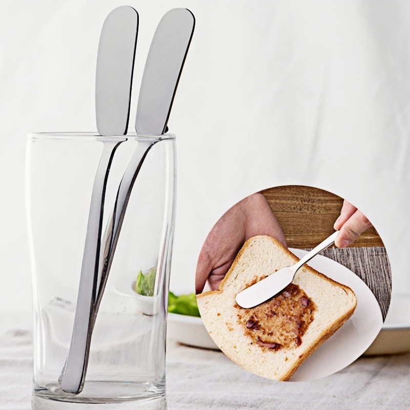 Cuchillo para mantequilla de acero inoxidable 304, cuchillo para queso, cuchillo para mantequilla, espátula para untar crema y pan, cuchillo para mermelada, directamente de fábrica.