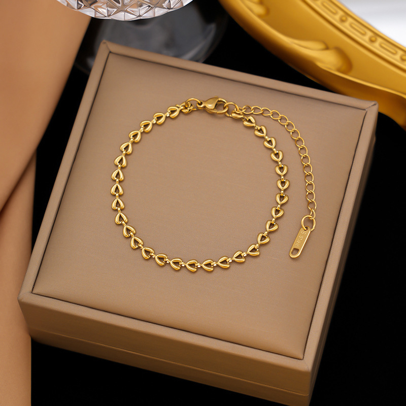 クロスボーダー東莞チタン鋼ジュエリー色褪せない新しい日本と韓国のアクセサリーブレスレット女性用 18K ゴールドファッションライト高級ハイエンド|undefined