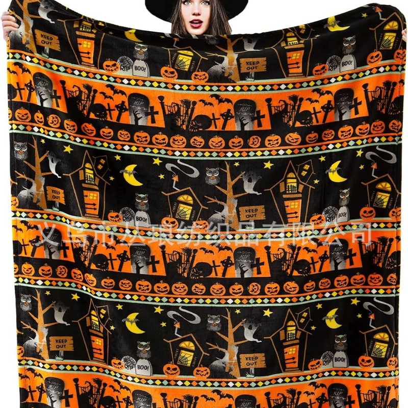 2025年アマゾンのホットなハロウィーンとクリスマスの限定ギフトブランケット工場卸売は写真で印刷できます|undefined