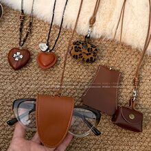 新中式皮质爱心几何项链复古气质民族风毛衣链轻奢高级感项饰批发