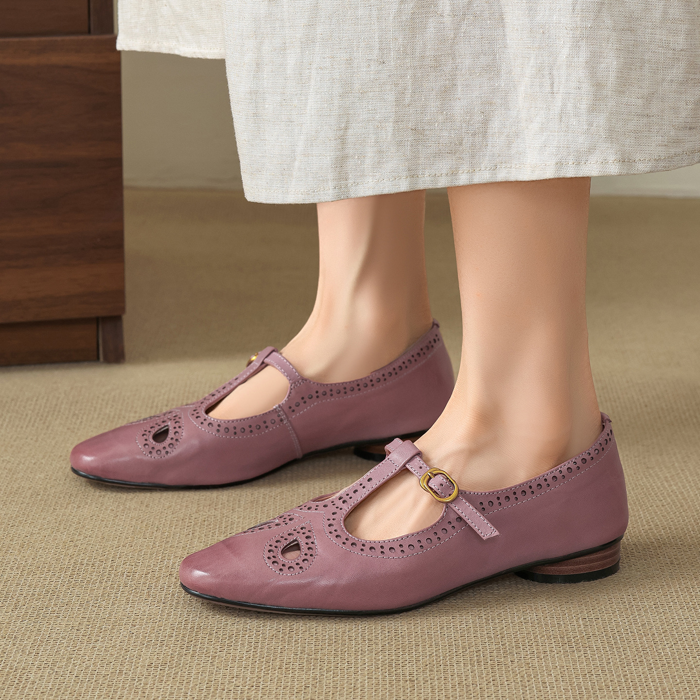 Retro women's fashionable summer Mary Jane shoes low-cut