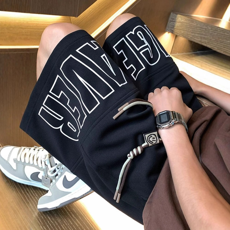 High Street Fashion Brand plus size Pants Men's Summer Loose All-match Wide-leg Shorts American-style Vibe Youth Sports Casual Pants High Street Fashion Brand plus size Pants Men's Summer Loose All-match Wide-leg Shorts American-style Vibe Youth Sports Casual Pants