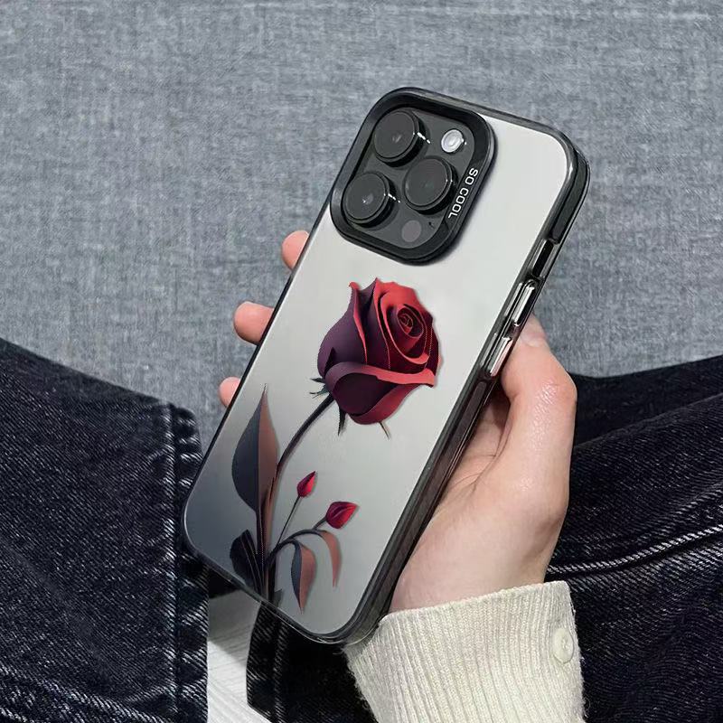 Nueva rosa roja oscura para iPhone 16 funda para teléfono móvil Apple 15promax/14/13pro/12 Europa y América 11