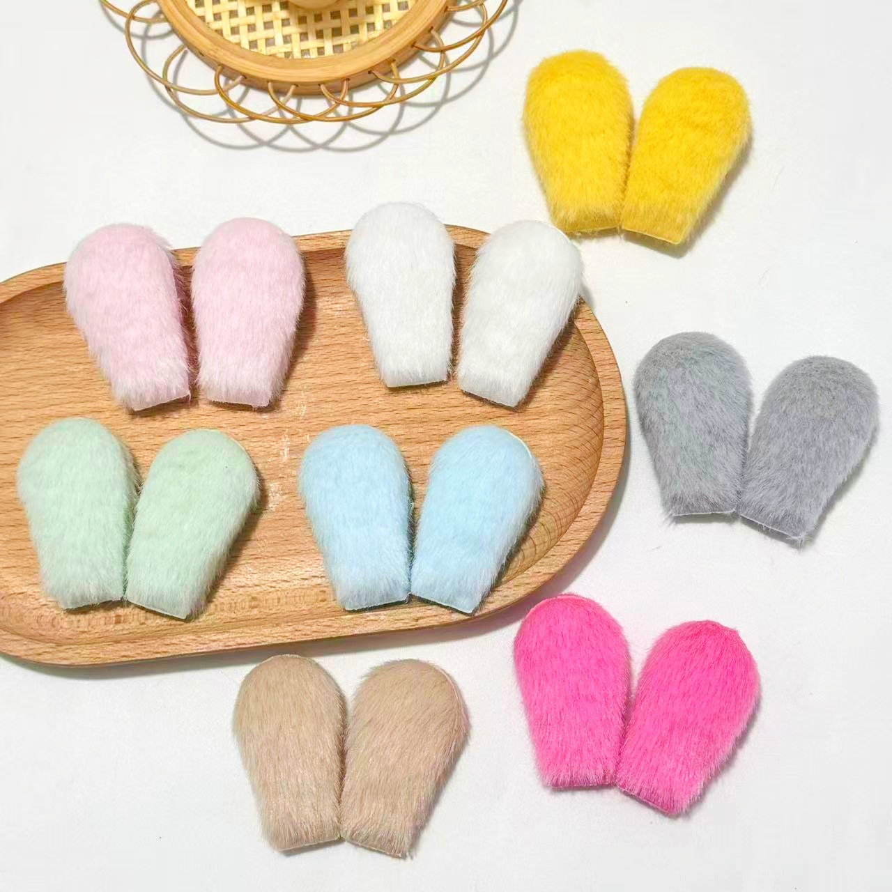 Cute Double-Sided Plush Small Rabbit Ears DIY Children's Hair Clip, Hairpin, Doll Headband, Hair Accessory, Ear Accessories