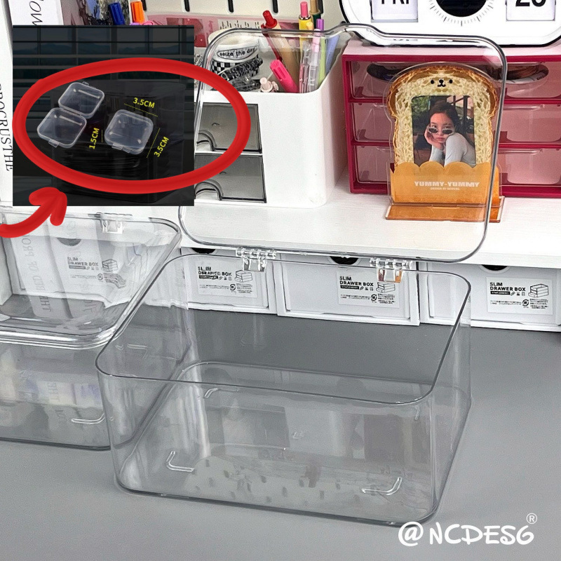 透明翻盖收纳盒带盖防尘桌面面膜盒家用化妆品收纳盒子|undefined