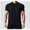 Чёрный (воротник Henley)
