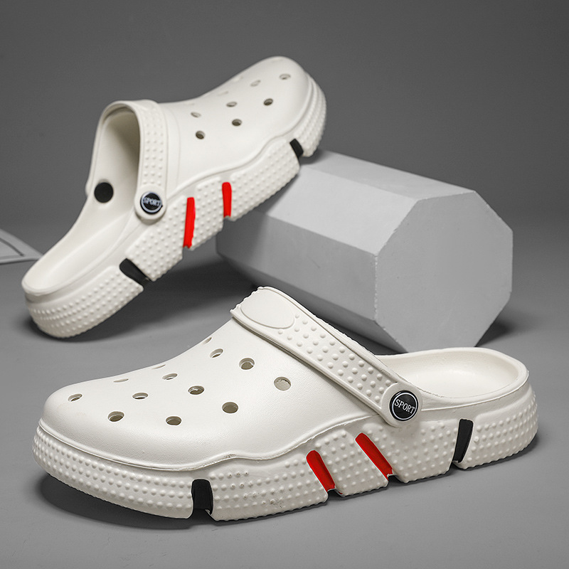 Zapatos de jardín de tendencia de hombre de tamaño grande, zapatillas de sandalinas de balde con suela suave, zapatillas de playa para hombres