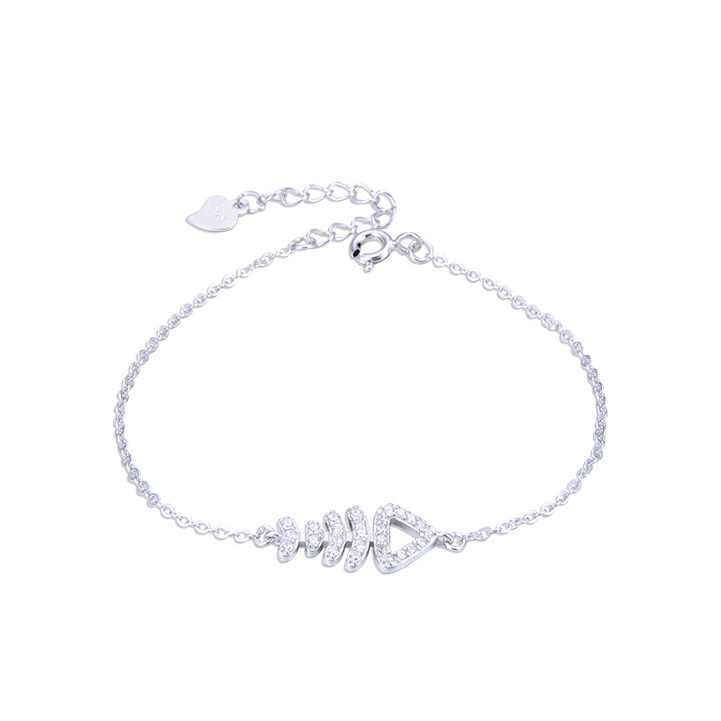 S925 plata esterlina pulsera de espina de pescado para niñas estilo coreano diamante incrustado ins nicho exquisito alto sentido pulsera para novia