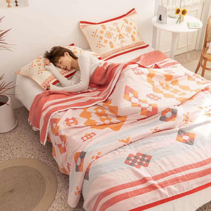 Хлопковая марлевая towel, duvet, boho стиль