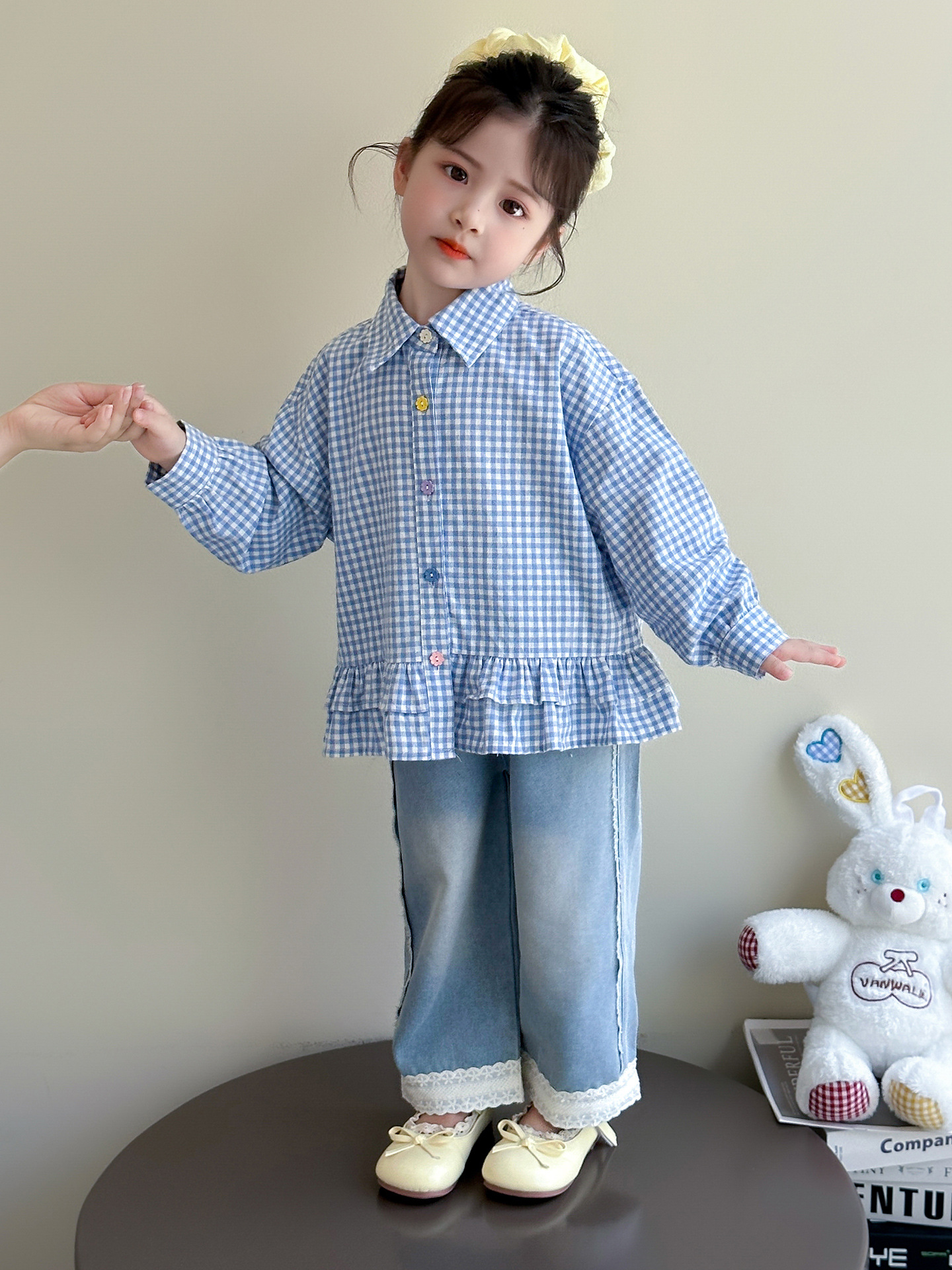 Camisas de niñas primavera y otoño 2025 nuevo bebé femenino estilo extranjero temprano otoño dulce camisa de manga larga ropa de otoño para niños
