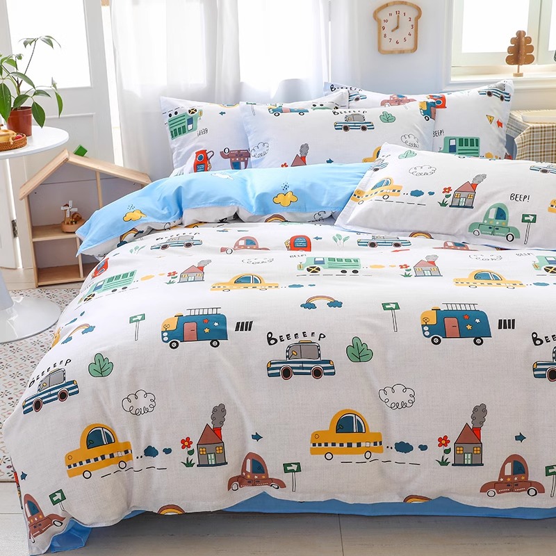 100% algodón de dibujos animados para niños funda de edredón de un solo algodón bebé funda de edredón niño jardín de infantes 120x150 coche 200