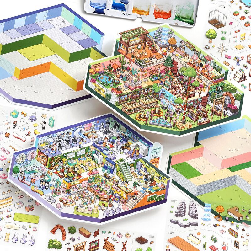 Infeel.Me Extra-Large Size Scenery Stickers - 58th Edition in Operation Today - Miniature Scene Stickers Infeel.Me Extra-Large Size Scenery Stickers - 58th Edition in Operation Today - Miniature Scene Stickers