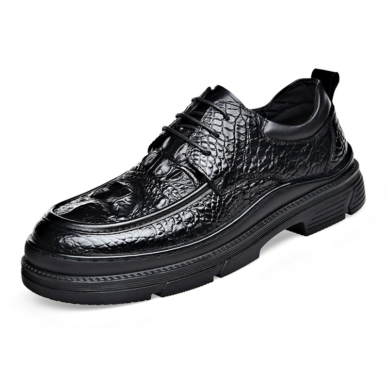 0788 мужская обувь бизнес повседневная обувь подлинная кожаная обувь весной и осенью с низким рисунком крокодила кожаная лапша британская обувь на открытом воздухе