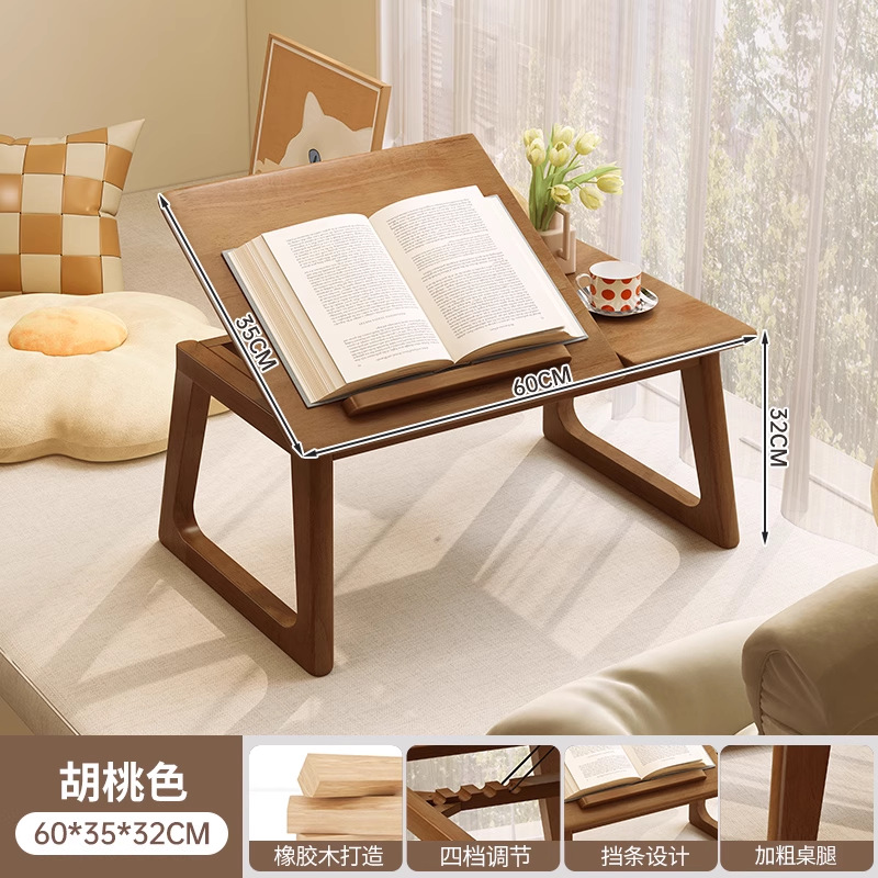 Mesa de computadora de madera sólida, tabla de ventana flotante, tabla de té, tabla plegable, tabla de cama doméstica multifuncional, tabla Kang