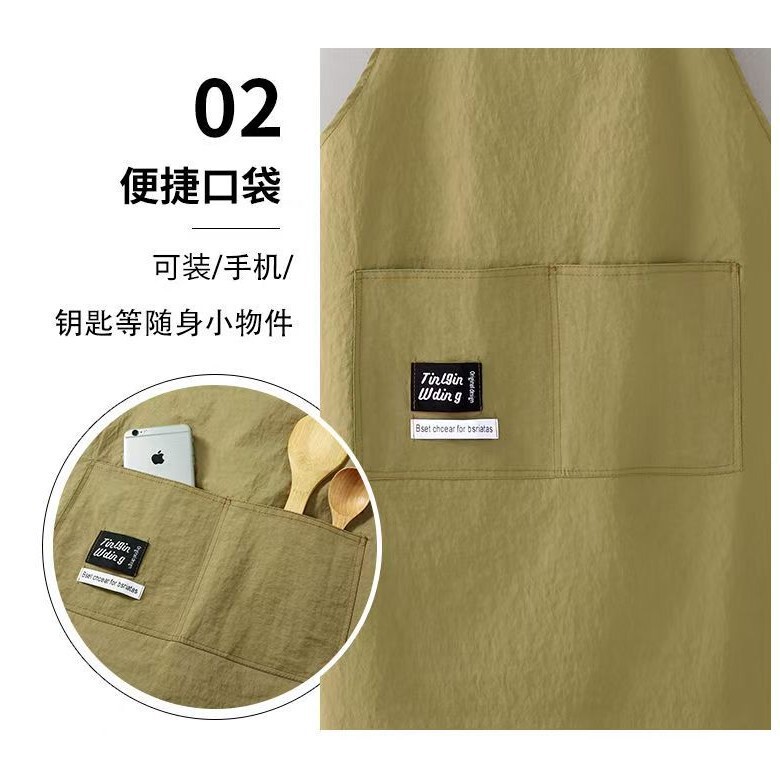 撥水加工のエプロン、おしゃれな家庭用キッチン調理用エプロン、新デザインのプリント入り、ケータリング専用作業服|undefined