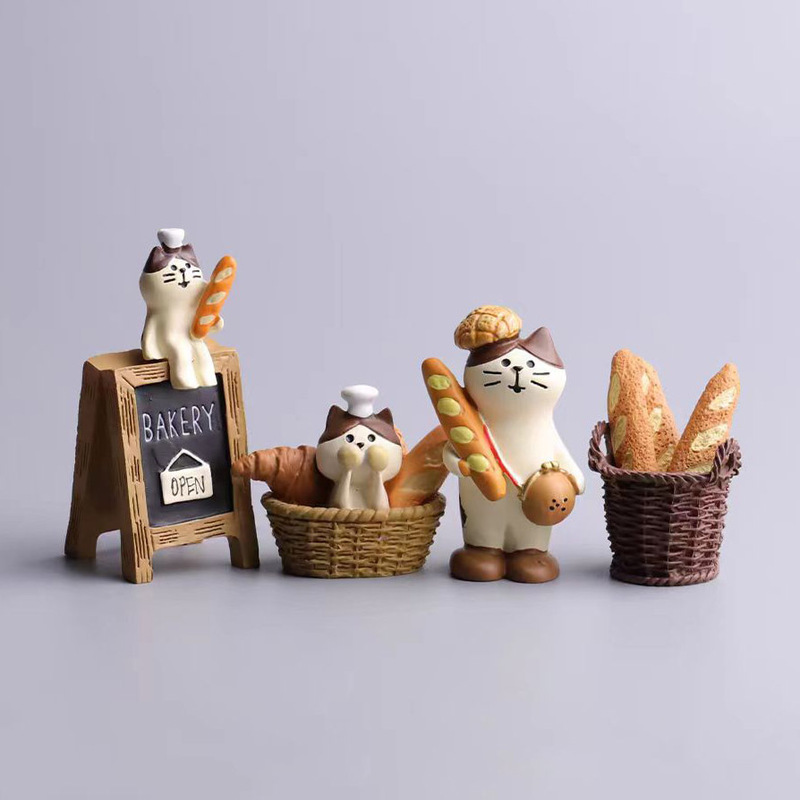 Ornaments Japanese Cat Bread Food Play Doll Tide Play INS Coffee Shop Decorative Resin Crafts DIY Ornaments Ornaments Japanese Cat Bread Food Play Doll Tide Play INS Coffee Shop Decorative Resin Crafts DIY Ornaments