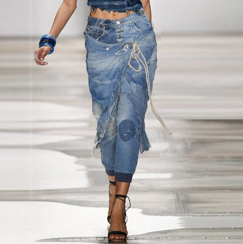 2024 Autumn/Winter New Design Jeans for Women, Plus Size, Lace-Up, Distressed Style, Skinny Pants, Trendy