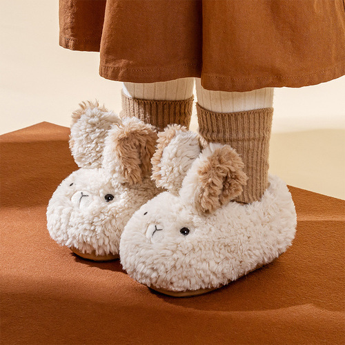 幸福玛丽儿童棉鞋室内包跟兔子秋冬季鞋卡通男女童毛毛鞋宝宝棉靴