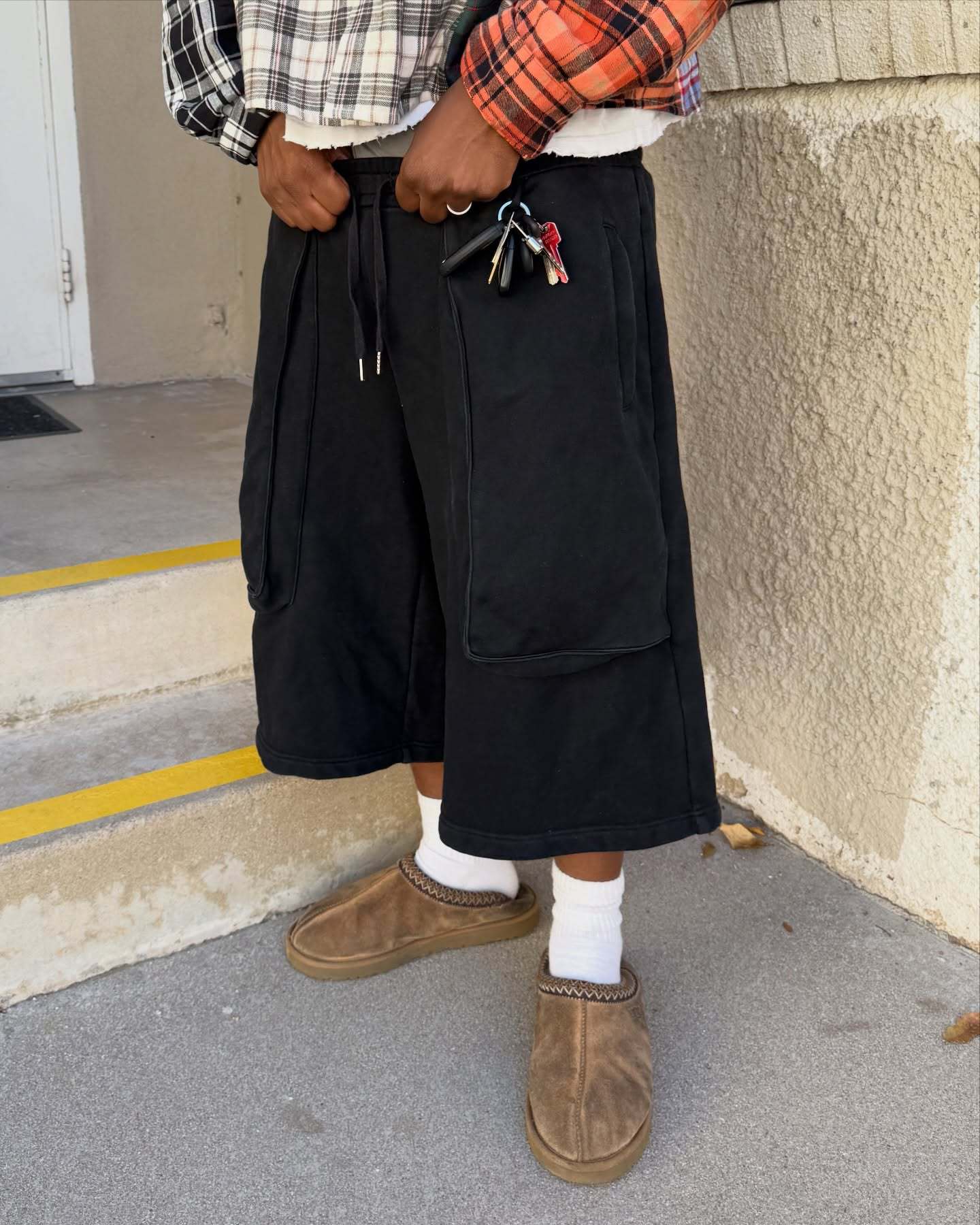 Herr cargo shorts för vardag med stora fickor lös passform_voghion.com