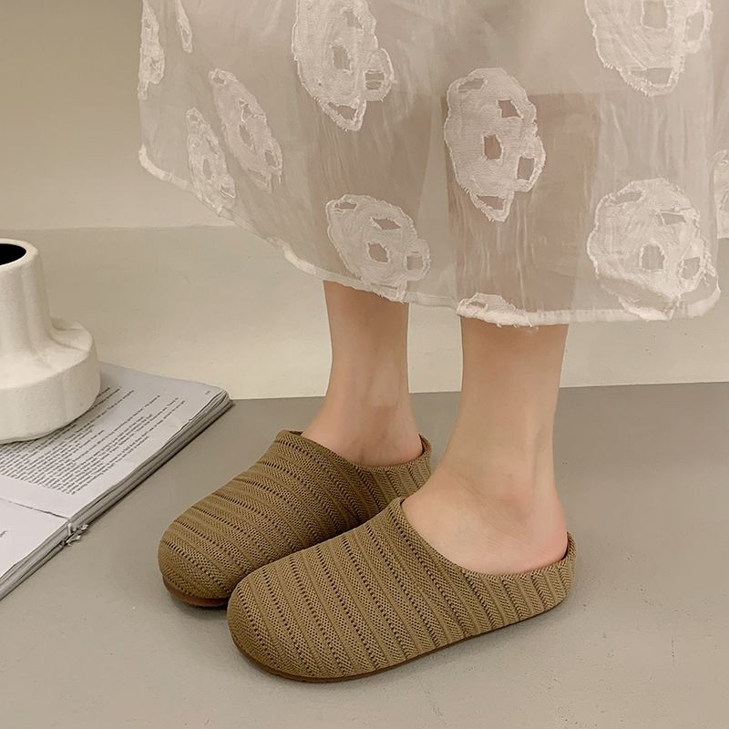 Baotou mitad zapatillas para mujeres en el verano de 2025 nuevas zapatillas de malla transpirable delgada suela gruesa versátil zapatos Birken