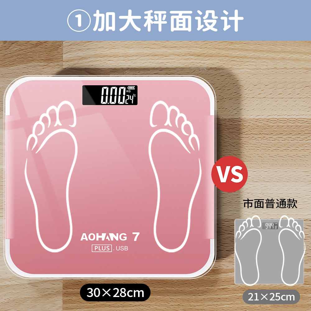 Electronic scale household extra large weighing scale household body weighing meter rechargeable durable girl dormitory cute