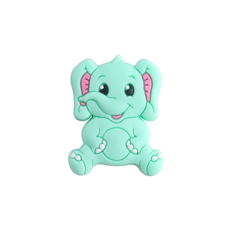 Creativo DIY bebé suministros de dibujos animados elefante cuentas de silicona juguete mordedor bebé molar chupete cadena pulsera Accesorios