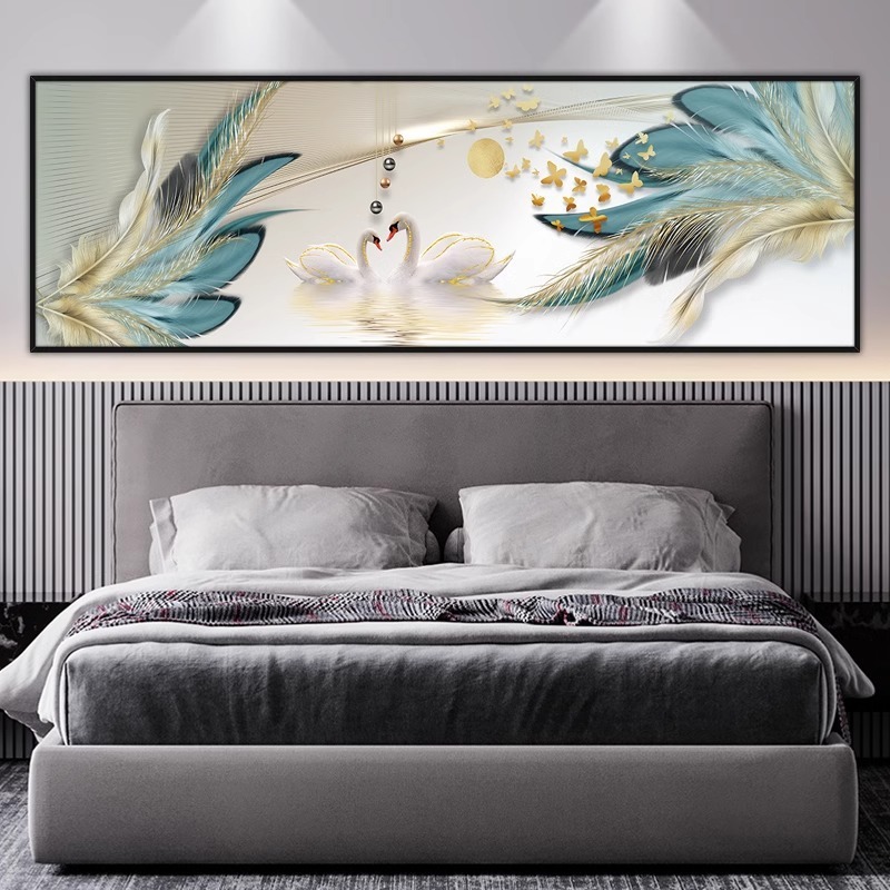 寝室のベッドサイドの絵画自己粘着壁ステッカーホテル B&B リビングルームのソファの背景の壁の装飾絵画壁紙ステッカー|undefined