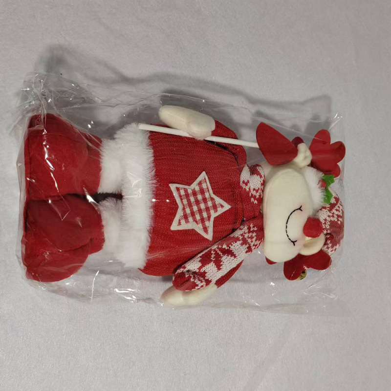 クリスマス伸縮人形クリスマス人形装飾品漫画ニットスタイル老人雪だるまヘラジカ装飾装飾品卸売|undefined